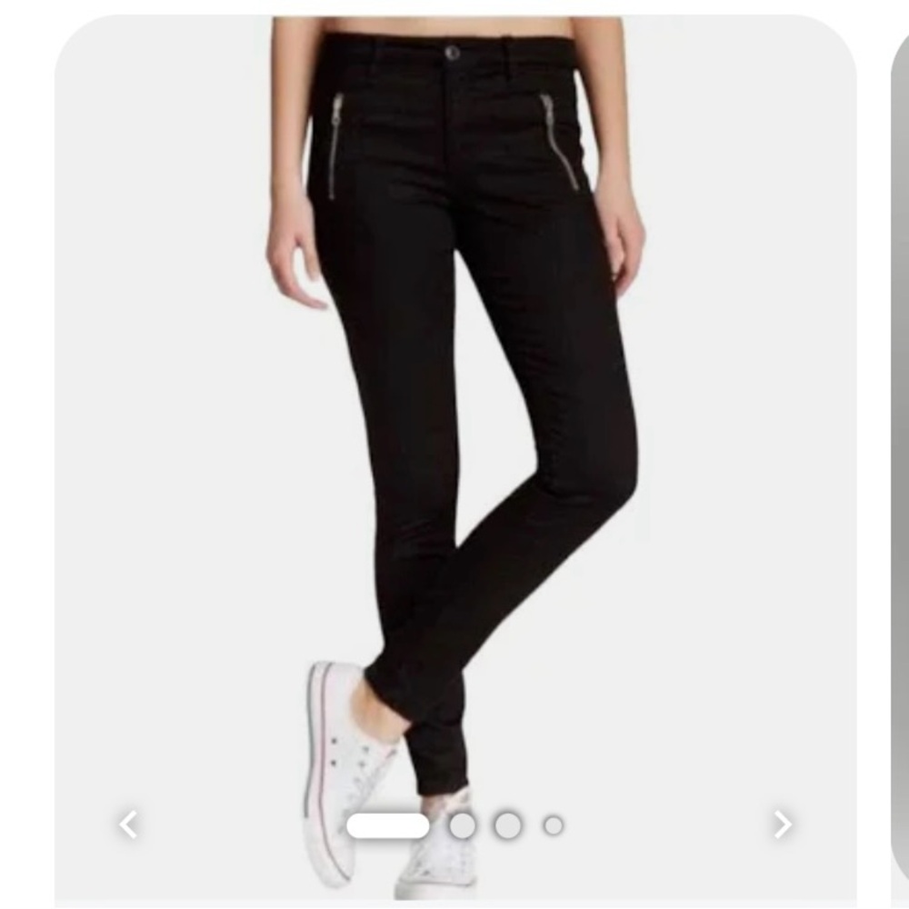JOE’S Black Skinny Jeans with Zipper Accents Size 26